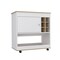Tuhome Camelia Bar Cart, Lower Panel, Six Bottle Cubbies, One Cabinet, Light Oak/White BDB7116 - alternate 2